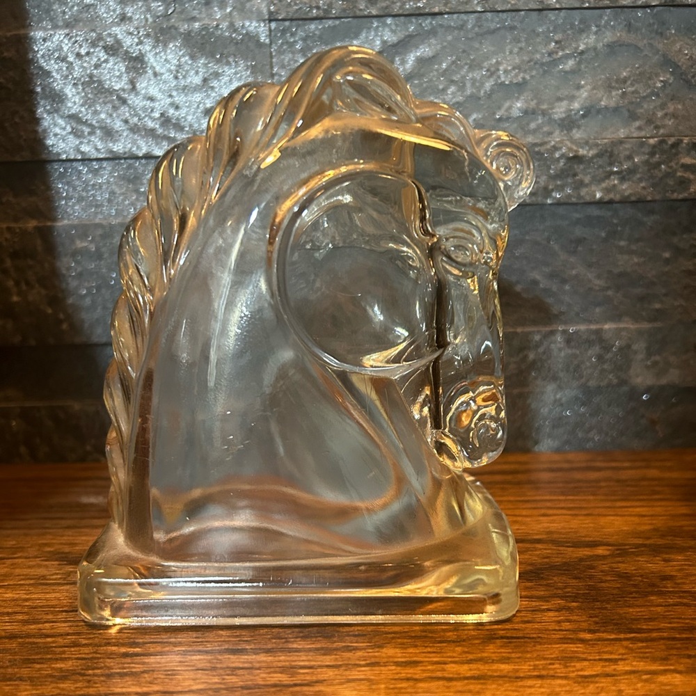 Vintage 1950’s Federal Glass Horse Head Bookend